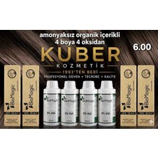 Biomagic 6.00 Koyu Kumral Organik Içerikli Amonyaksız Kalıcı Saç Boyası 4boya +4oksidan