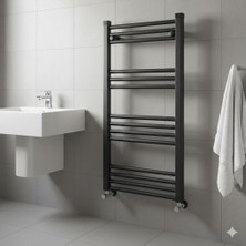 STANDART Siyah Havlupan Radyatör 50X100 - Modern Tasarım Banyo Havlu Kurutucu