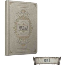 Gıpta Maxıma Iplik Dikişli Yaldızlı Sert Kapak Çizgisiz Defter - 13X21 cm 120 Yp Lastik Kalemlikli Ajanda -  Gri Kapak ( Fıne Qualıty Paper Products - Dream Bıg - Notebook - Never Gıve Up