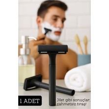Uravas Store Şık Siyah Plastik Tıraş Aleti – Jilet Takılabilir Ergonomik Saplı
