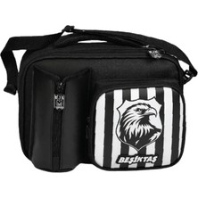 Beşiktaş Lisanslı Kartal Logolu Beslenme Çantası - 3 Bölmeli Suni Deri Detaylı Okul Çantası