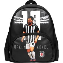 Beşiktaş Lisanslı Orkun Kökçü Anaokulu Çantası - 2 Bölmeli Suni Deri Panelli Konforlu Sırt Çantası