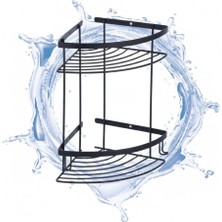 Blue Love Oval Siyah Ikili Şampuanlık | Duvara Monte Banyo Şampuan & Sabunluk Rafı