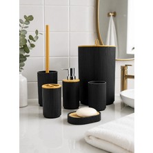 Vichy 6’lı Banyo Seti Sabunluk Diş Fırçalık Sıvı Sabunluk Çöp Kovası Tuvalet Fırçası Organizer
