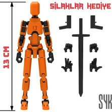SYK Design Robot 13 Dummy Turuncu Siyah Hareketli Eklemleri Oynayan Aksiyon Figürü Oyuncak Hediyelik