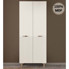 Comiet Menekşe Mdf 2 Kapak Ayaklı Tasarım Gardırop