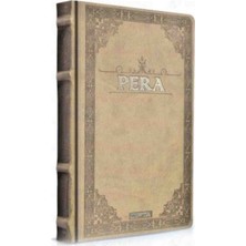 Gıpta Pera Deri Kapaklı Özel Ciltli Defter - 13X21 cm 120 Yp Çizgisiz Ajanda - Krem Rengi