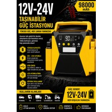 Goes 98000MAH 12V/24V Akü Takviye Cihazı 8000A Peak Jump Starter Powerbank Özellikli (Tır, Kamyon, Traktör Uyumlu)