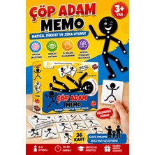 Trust Store Çöp Adam Memo Kart Oyunu Hafıza Dikkat ve Zeka Geliştirici Eğitici Aile Oyunu 3+ Yaş