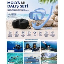Molys M1 Dalış Maskesi + Maske Kutusu + Şnorkel ve Kabı + Antı Fog Buğu Önleyici Film