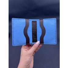 Oakco Leather HANDMADE KAHVERENGİ-MAVİ DERİ CÜZDAN