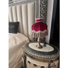 Betonique Stone Esterhomedecor Tekli Kadife Başlıklı Püsküllü Abajur