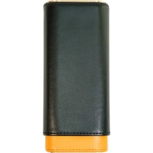 Parmida Siyah-Sarı Ikili Taşınabilir Seyahat Puro Kılıfı PPK0205