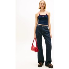 Tommy Jeans Lacivert Kadın T-Shirt Tjw Slım Badge Strappy Top