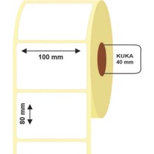 Label World Boş Yapışkanlı Termal Barkod Etiketi 80MM x 100MM