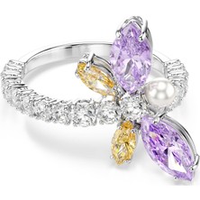 Swarovski Ariana Grande x Swarovski Motif Yüzük Karışık Kesim Yusufçuk Çok Renkli Rodyum Kaplama 55