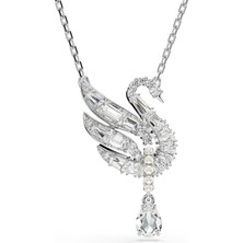 Swarovski Swan Kolye Kuğu Beyaz Rodyum Kaplama