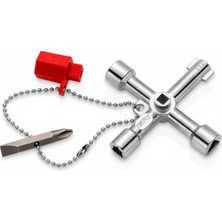 Knipex 00 11 03 Çok Fonksiyonlu Kumanda Dolabı Yangın Dolabı Pano Kapağı Anahtarı 76 mm Bits Uçlu Tornavida