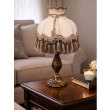 Betonique Stone Tekli Kadife Başlıklı Püsküllü Abajur
