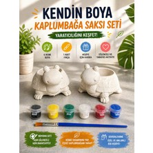 Lunora Design Kaplumbağa Saksı Boyama Seti 2’li | 6 Renk Akrilik Boya ve Fırça Dahil | Hobi ve Yaratıcı Etkinlik Seti