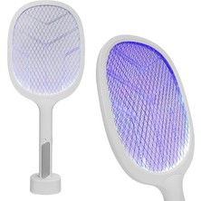 Şarjlı Uv Işıklı Sinek Raketi 1200MAH 3000V Çıkış Dik Durabilen Uv Mor Işıklı Elektrikli Raket Sinek Öldürücü, Asonic AS-A25