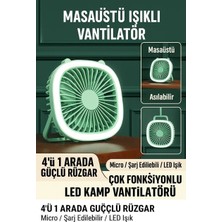 GUNKES LED Işıklı Şarj Edilebilir Masa Fanı Ofis, Ev, Masa Üstü, Yatak Odası Için Taşınabilir Vantilatör