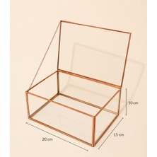 Rose Gold Dikdörtgen Cam Kutu TABAN(20X15X10C)
