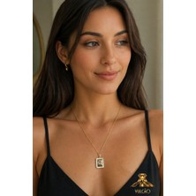 Vulcao Gold Renk Zirkon Taşlı Kuzey Yıldızı Model Kolye