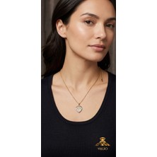 Vulcao Gold Renk Zirkon Taş Detaylı Çelik Kolye