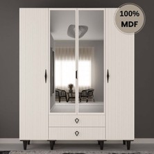 Comiet Lale 4 Kapak Mdf Ayaklı Tasarım Gardırop
