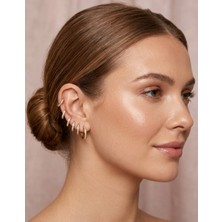 Vulcao Gold Renk Zirkon Taşlı 6'lı Set Küpe