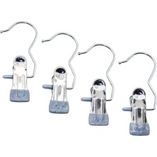 4 Pcs Kıskaçlı Taşınabilir Çok Amaçlı Tekli - Metal Askı Silikon Kılıf Uçlu (5486)