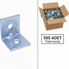 Hobidabi 500 Adet L Demir Gönye Köşebent 16X16X16MM- Mobilya Dolap Köşe Birleştirme Bağlantı Aparatı