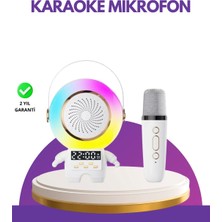 Uravas Store Karaoke Özellikli Astronot Bluetooth Hoparlör Kablosuz Mikrofonlu