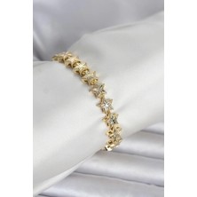 Uravas Store Pirinç Gold Renk Yıldız Model Kadın Bileklik