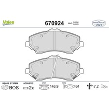 Valeo Disk Fren Balatası (Ön) Chrysler Grand Voyager 3.3/3.6/3.8/4.0/2.8d 07/07> Chrysler Town & Country 3 (1 Tk )