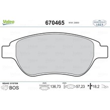 Valeo Ön Fren Balatası Cıtroen C3-C4-Xsara-Berlıngo / Peugeot 1007-206-207-307 / Fıat Doblo / Geely  Emgrand Ec7 (1 Tk )