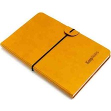 Gıpta Keepnotes Esnek Deri Kapak Not Defteri 13X21 CM120 Sayfaçizgili Ajanda - Turuncu Sarı