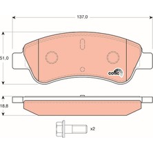 TRW Disk Fren Balatası Ön Cıtroen Berlıngo-C-Elysee-C2-C3-C4-Xsara / Ds 3 (Sa_-Sb_) /  Opel Corsa F  Peugeot PARTNER-1007-2008-206-207-208-301-307 (1 Tk )