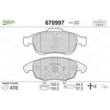 Valeo Disk Fren Balatası Ön Cıtroen C4 Pıcasso-C4 Iı Ds4-1.6hdı 110/1.8 16V 10/06 - Partner Tepe-Berlıngo (1 Tk )
