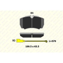 Kale Arka Dısk Balata Takımı Transıt V347 Jumbo 3,2tdcı 200PS 07>14 Arka Cıft Teker Iveco Daıly Iıı  (Ikı Fıslı+Dort Cıvatalı) (1 Tk )