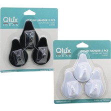 3pcs Lılyum Askı  Siyah - Beyaz Plastik   Yapışlı Montaj (5486)