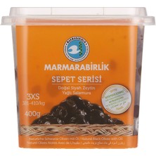 Marmarabirlik Sepet Serisi Siyah Zeytin 381-410 (3xs) 400 gr Pet