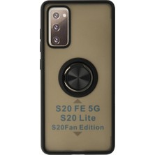 Eco Port Samsung Galaxy S20 Fe Kılıf Montreal Yüzüklü Silikon Kapak - Siyah