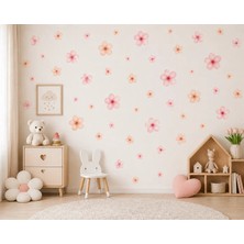 Lizpo Decor Pastel Pembe Papatyalar Çiçek Duvar Bahar Duvar Sticker