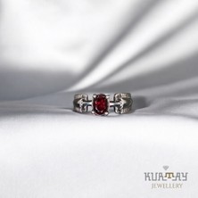 KURTAY JEWELLERY Garnet Taşlı Gümüş Yüzük