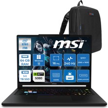 MSI Msı Raider 16 Hx B2WI-021TR Intel Ultra 9 275HX Aı 64GB Ddr5 1tb Ssd+1tbssd 16GB/RTX5080 175W  16" QHD+(2560X1600), 240Hz IPS 100% Dcı-P3 WINDOWS11HOME Gaming Laptop MSW021TRH28+ZETTAÇANTA