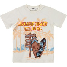 Civil Boys Surfing Club 6-9 Yaş Tişört - Kırık Beyaz
