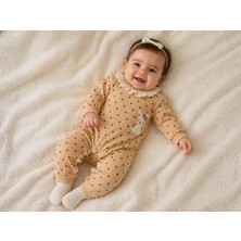 Mamma %100 Organik Pamuk Kız Bebek Çıtçıtlı Dantel Yaka Tulum