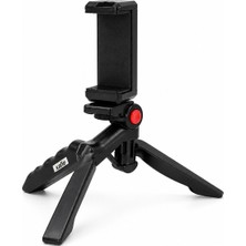 Ayex AX-MT10 Masaüstü Mini Tripod + Telefon Tutucu, 1/4” Vida Uyumlu, 120° Eğim Ayarlı, Katlanabilir Kompakt Tasarım